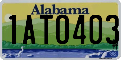 AL license plate 1AT0403