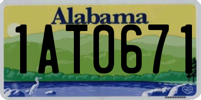 AL license plate 1AT0671