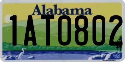 AL license plate 1AT0802