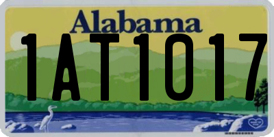 AL license plate 1AT1017