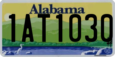 AL license plate 1AT1030
