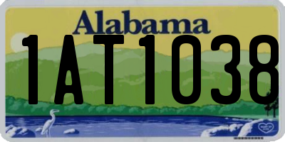 AL license plate 1AT1038