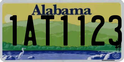 AL license plate 1AT1123