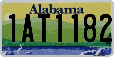 AL license plate 1AT1182