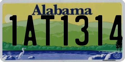 AL license plate 1AT1314