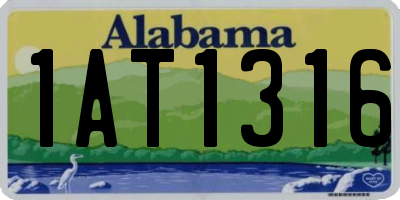 AL license plate 1AT1316