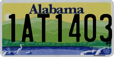 AL license plate 1AT1403