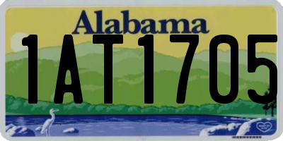 AL license plate 1AT1705