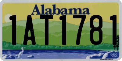 AL license plate 1AT1781