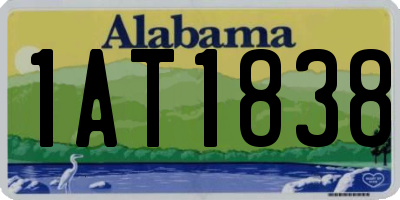 AL license plate 1AT1838