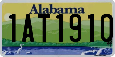 AL license plate 1AT1910