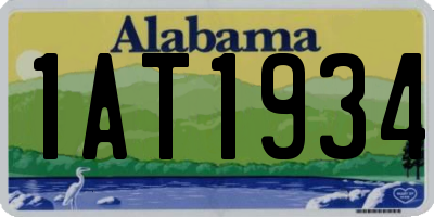 AL license plate 1AT1934