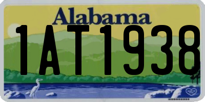 AL license plate 1AT1938