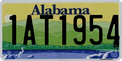 AL license plate 1AT1954