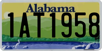 AL license plate 1AT1958