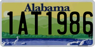 AL license plate 1AT1986