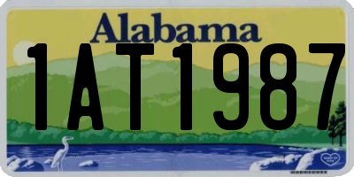 AL license plate 1AT1987
