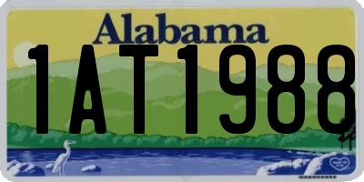 AL license plate 1AT1988