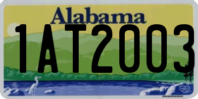 AL license plate 1AT2003