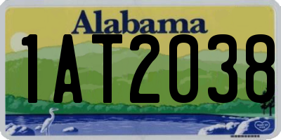 AL license plate 1AT2038
