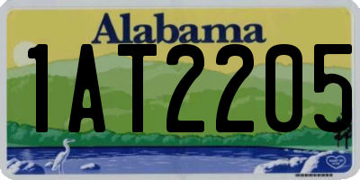 AL license plate 1AT2205
