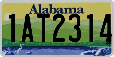 AL license plate 1AT2314