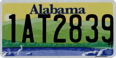 AL license plate 1AT2839
