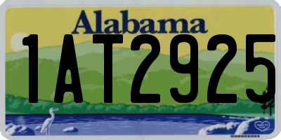 AL license plate 1AT2925