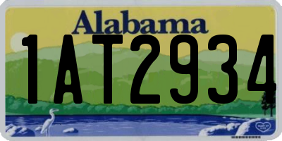 AL license plate 1AT2934