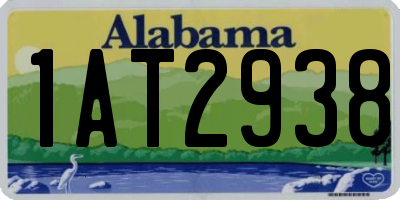 AL license plate 1AT2938