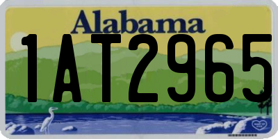 AL license plate 1AT2965