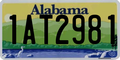 AL license plate 1AT2981