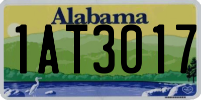 AL license plate 1AT3017