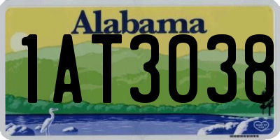 AL license plate 1AT3038
