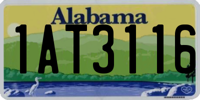 AL license plate 1AT3116