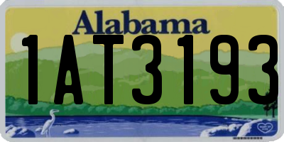 AL license plate 1AT3193