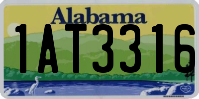AL license plate 1AT3316