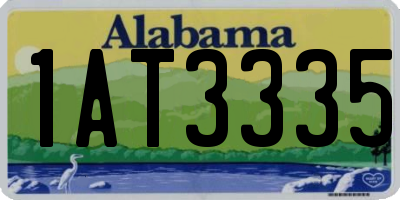 AL license plate 1AT3335