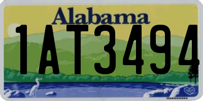 AL license plate 1AT3494