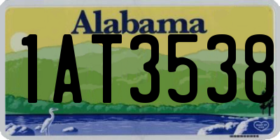 AL license plate 1AT3538