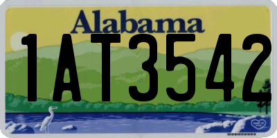 AL license plate 1AT3542