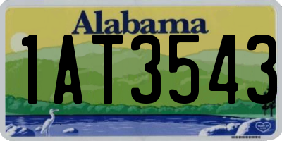 AL license plate 1AT3543