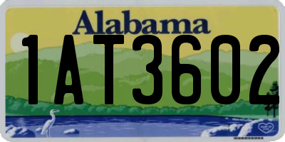 AL license plate 1AT3602