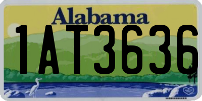 AL license plate 1AT3636