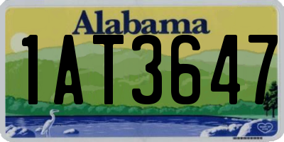 AL license plate 1AT3647