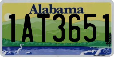 AL license plate 1AT3651