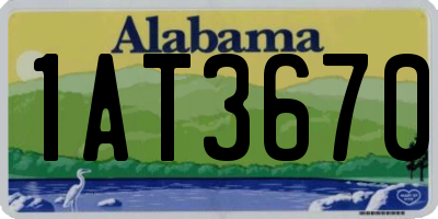 AL license plate 1AT3670