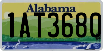 AL license plate 1AT3680