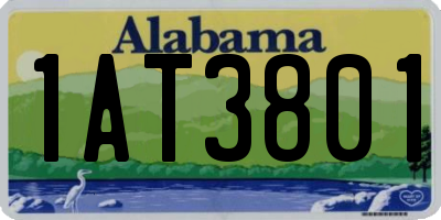 AL license plate 1AT3801