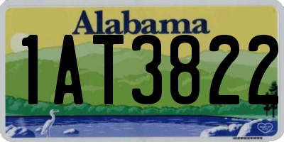 AL license plate 1AT3822
